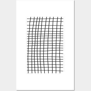 Hand Drawn Grid White Posters and Art